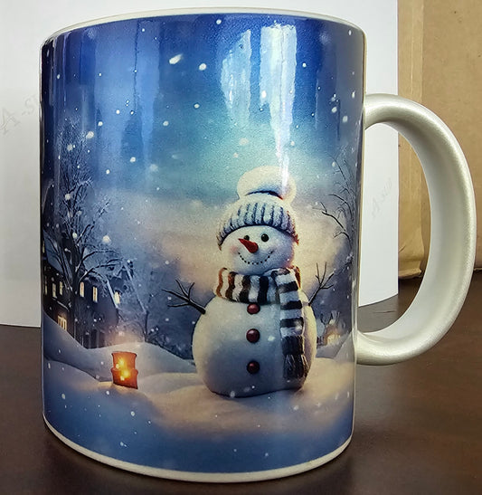 11oz Snowman shimmer mug